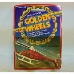 Vintage Golden Wheels Helicopter "Fire Dept."DlE CAST Metal 
