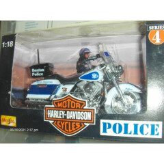 Toy Maisto 1:18 Harley Boston Highway Patrol Police dept Motorcycle series 4 