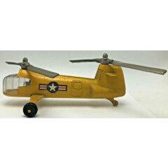 1950s Hubley Kiddie Toy Diecast Metal Yellow US Military Chinook Toy Helicopter