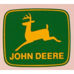 JOHN DEERE 4 inch 2-leg Yellow Deer on Green, Computer Cut DECAL J1969