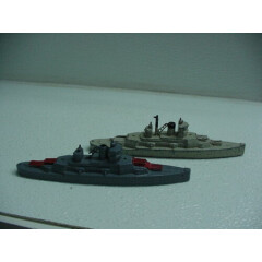 LOT of 2 TWO VINTAGE TOOTSIETOY 1034 BATTLESHIPS NAVY SHIPS 1941 SOME DAMAGE