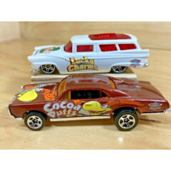 Vintage Hot Wheels Cocoa Puffs 67 GTO and Lucky Charms White Wagon 8 Crate Lot 2