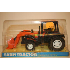 New Ray RZ1 Farm Tractor with Loader, Orange, Boxed