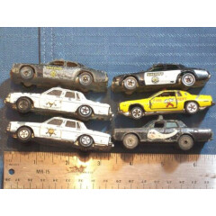 TOY CARS LOT 6 POLICE BLACK: SHERIFF 701, SHERIFF 701; YELLOW FIRE DEPT.; WHITE 