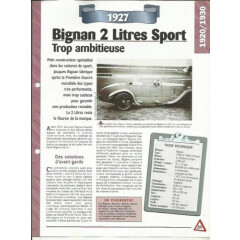 Bignan 2 litre sport 1927 sheet car collection car 