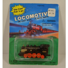 NEW 1994 Black Locomotive 2.75" Soma Pull & Go Train Car Engine Diecast Vehicle