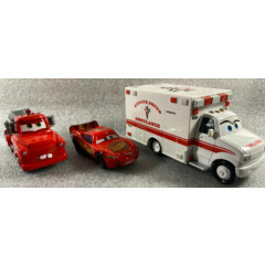 Disney Pixar Cars Rescue Squad Mater, Burnt McQueen, & Rescue Squad Ambulance