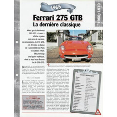 Car ferrari 275 gtb automobile sheet 1965 collection car france 