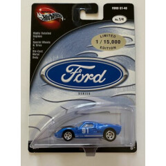 100% Hot Wheels Ford Series Ford GT-40 Limited Edition 1/15,000 Blue 1:64 scale