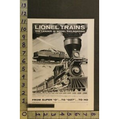 1959 TOY AD LIONEL TRAIN RAILROAD MODEL SUPER O 027 HO LOCOMOTIVE WESTERN TE25