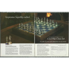 1986 Franklin Mint 2 page advertisement for US CIVIL WAR CHESS SET