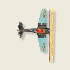 Vintage Toy Airplane, Hubley, Fighter Bomber Diecast Plane 495, Red and Blue.