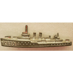 Vintage metal Tootsie toy ship, K880, 4 " long