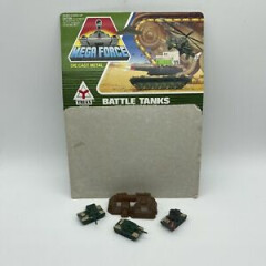 1989 Kenner Mega Force Triax Battle Tanks Vintage Tank Die Cast Toy Card 