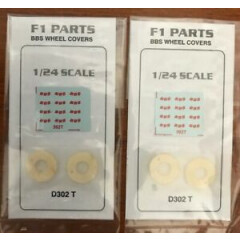 D302T 1/24 SCALE BBS WHEEL COVERS & DECALS FOR HOT WHEELS FERRARI F1 2 PACKAGES
