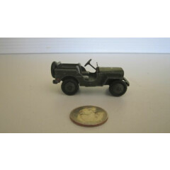 Vintage Dinky Toys US Army Jeep. Missing Windshield. Battle-Worn Some.