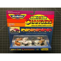 Vintage MICRO MACHINES Sun Color Changers #2 4 Vehicles 1988 Galoob NOS SEALED !