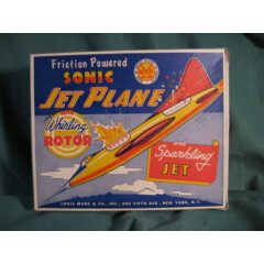 Marx Sonic Jet Plane Friction Toy ORIGINAL BOX ONLY NICE VERY COLORFUL