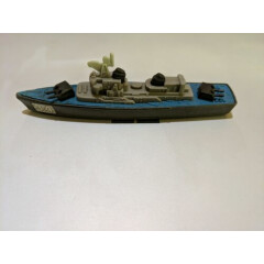 Tootsietoy WWII Navy Destroyer #34 Diecast Military Boat Cast Hull On Wheels