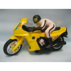 Tonka Vintage Motorcycle with Rider Made in Japan Friction-Yellow #8, 5.5" long