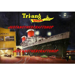 Triang Minic Ships 1962 SS United States Poster Leaflet Advert Shop Display Sign