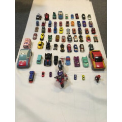 Die Cast Cars, transformers, super heroe cars, lot of 65 cars