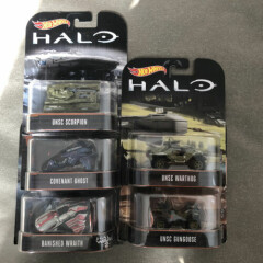 Hot Wheels Halo 1/64 Set of 5 UNSC Warthog Covenant Ghost *New Sealed* Cars Toy