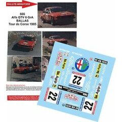 Decals 1/43 Ref 0666 Alfa Romeo GTV6 Balas Tour Of Corse 1985 Rally WRC