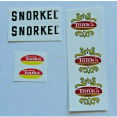 Replacement water slide decal set for Tonka Snorkel Fire truck