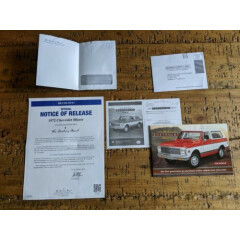Danbury Mint Acme 1972 Chevrolet Blazer 1/18 Mailing Brochure New Complete