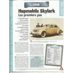 Automobile spec sheet - the 1938 hupmobile skylark 
