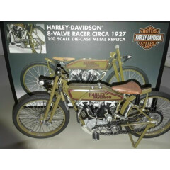 1927 Harley Davidson 8 valve motorcycle racer 1:10 Die Cast Metal 8 in. COA box