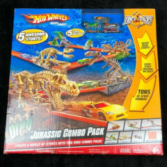 VERY RARE NEW Hot Wheels Dino Jurassic Combo Pack Trick Tracks Toy Car Set 2009