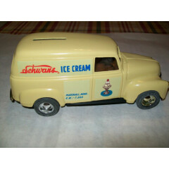 Ertl #9446 "Schwans Ice Cream #2" 1950 Chevy Panel Bank, 1/25 Scale NOS MIB