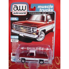 Auto World AW 2020 MUSCLE TRUCKS Red 1977 Chevy Cheyenne C-10 Fleetside 1/10808