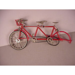Vintage Tandem Bicycle Bike Toy cast metal & plastic , replica model incomplete