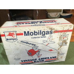 NIB - Mobilgas Vintage Die Cast Airplane Bank Stock# 35013box Is Dirty See Pics