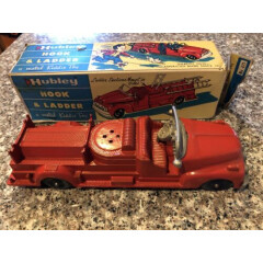 1950s Metal Hubley #468 Kiddie Toy Hook And Ladder With Box