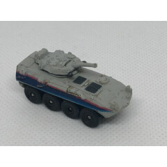 Small Micro Mac Plastic LAV-25 8 Wheeled Armored Grey With Blue And Red Stripe