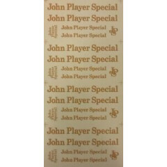 SHEET OF WATER SLIDE SILK SCREEN PRINTED JOHN PLAYER SPECIAL DECALS 1/18 SCALE