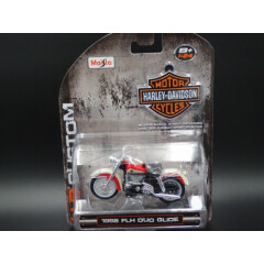 1958 58 FLH DUO GLIDE HARLEY DAVIDSON MOTORCYCLE H-D 1:24 SCALE DIORAMA MODEL