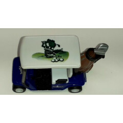  Toy Golf Cart with Clubs Gator Alligator Wind-Up Miniature Plastic Model 
