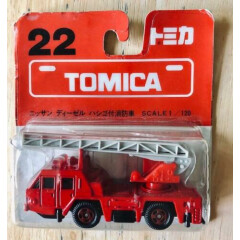 TOMY TOMICA No.22 NISSAN DIESEL AERIAL LADDER FIRE TRUCK ~ BLISTER ~ NEW SEALED