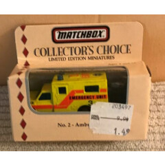 NEW RARE Vintage 1994 Matchbox Collector's Choice No. 2 EMT Emergency AMBULANCE