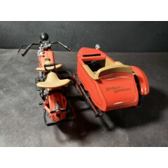 1933 Harley Davidson Motorcycle w/ Sidecar 1:12 Scale Diecast Bank Red