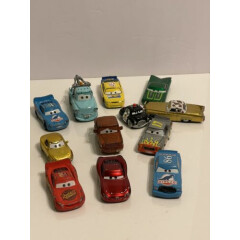 Disney Pixar Cars Lot Toy Vehicles Diecast Metal McQueen Mater Lot Of 12