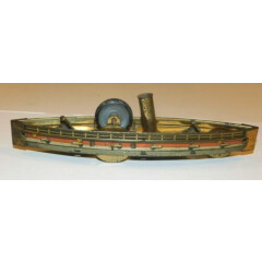 Vintage German Tin Friction Dreadnaught Battleship Toy Ship