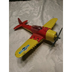 VTG Hubley Kiddie Flying Circus Toy War Fighter Plane # 495 Yellow Orange Rare