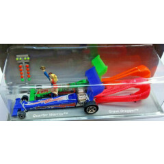 Hot Wheels Drag Racing Die Cast Set, 2 Dragsters with Chutes, Lights and Winner.