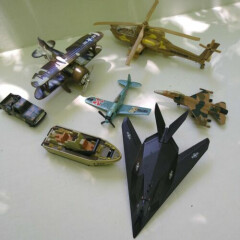 Army Military Planes Boat Helicopter Matchbox Maisto Stealth Die Cast Lot 